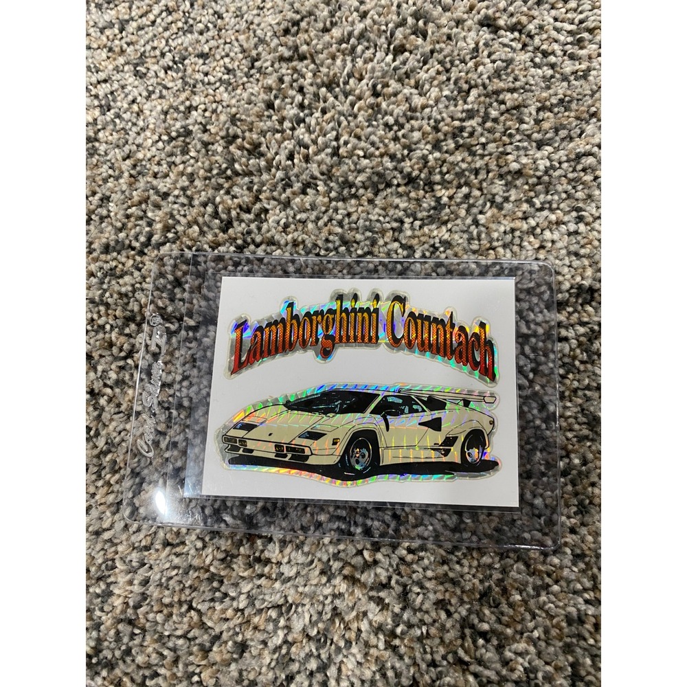 Vintage Lamborghini Countach Prism Sticker Holographic 80s Retro Decal Kodak